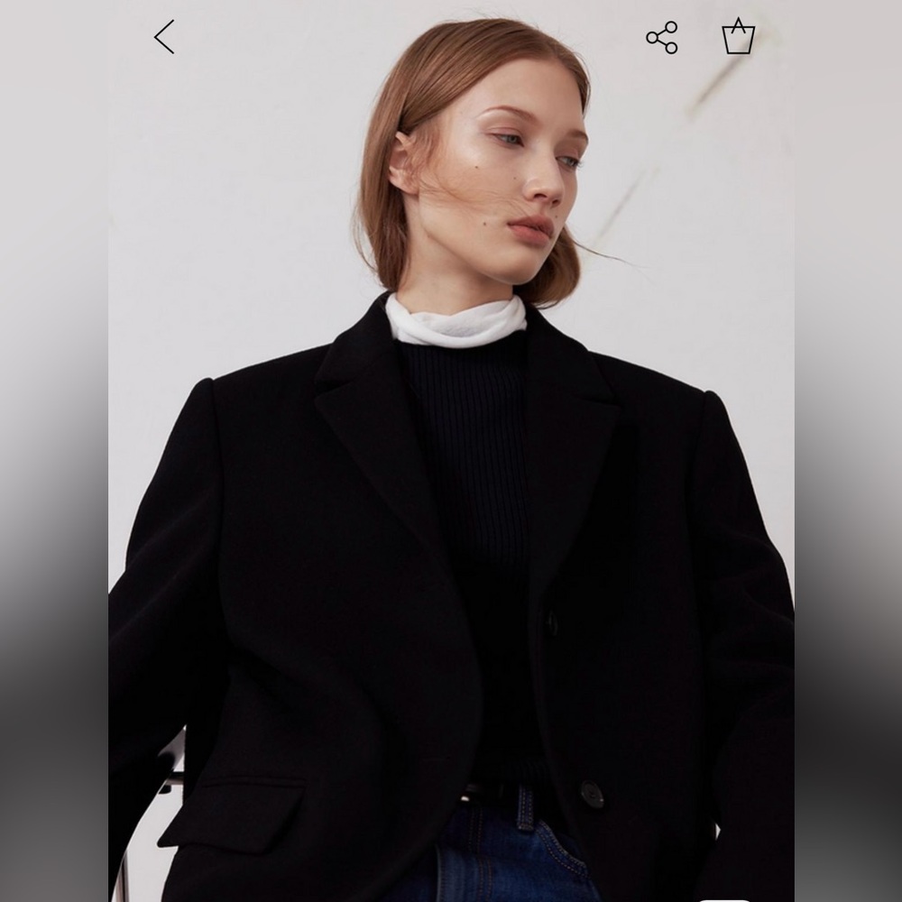 Havec Wool and Cashmere Tailored Long Coat in Black - Picture 4 of 9